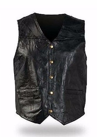 Genuine leather italian stone design motorcycle vest