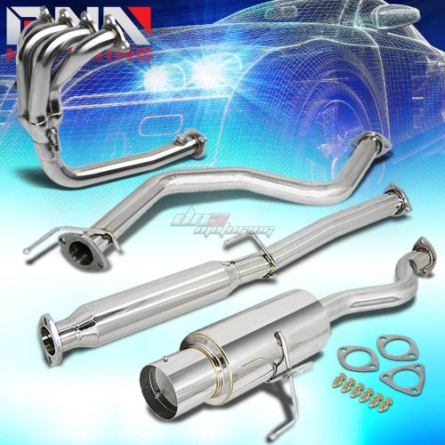 For 96-00 civic ej6 muffler tip performance catback+4-1 header manifold exhaust