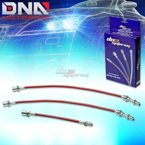 For 84-87 toyota corolla e80 ae86 stainless red brake line kit front+rear drum