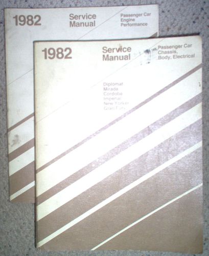 1982 chrysler dodge plymouth rwd service shop repair manual set of 2 82 oem