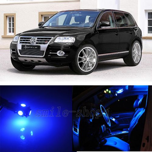 21pcs blue interior led bulb light kit for vw touareg t1 t2 error free 2003-2009