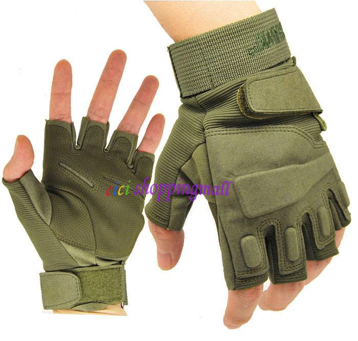 Outdoor sports black hawk military tactical hunting riding green gloves size:m