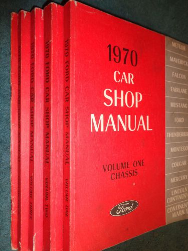 1970 ford / lincoln / mercury shop manual set / 5 original books / mustang+