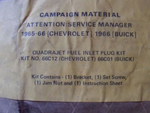 Nos 1965 1966 chevrolet 1966 buick riviera recall kit quadrajet carburetor 65 66