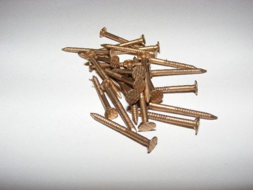 Silicon bronze boat nails.2.5mm x 25mm (13g x1&#034;) flat head annular ringed x100