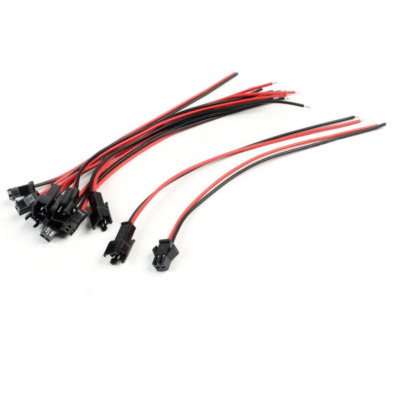 5 pairs 2 pin female male neon glow strip el wire cable connector 150mm