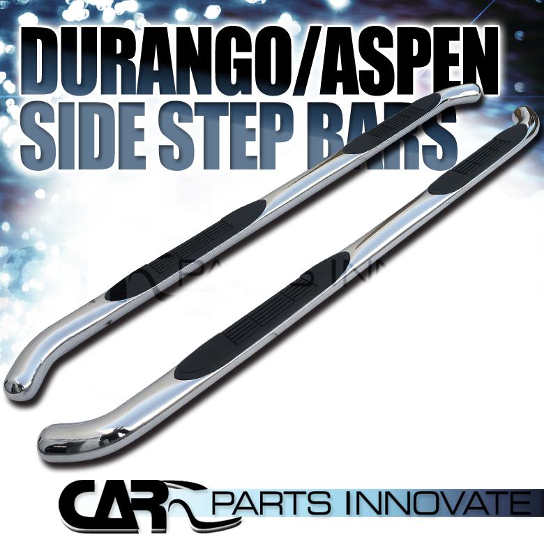 04-10 durango 06-10 aspen 3" polished stainless steel side step nerf bars