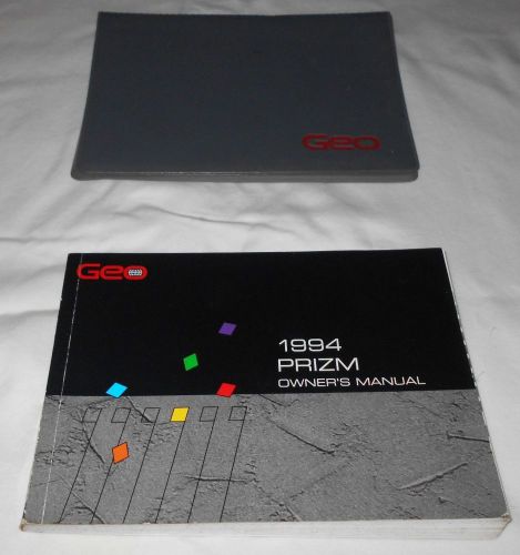 1994 geo prizm owner&#039;s manual 2/pc set &amp; gray geo factory case. nice condition