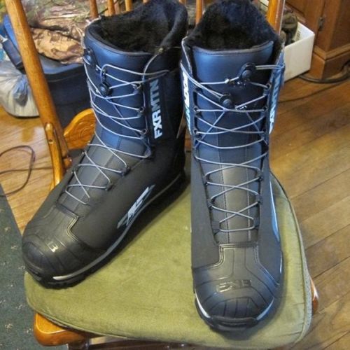 Nib fxr mission black snowmobile boots mens size 14