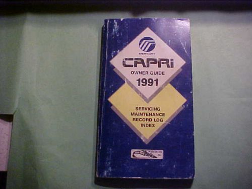 1991 mercury capri owner guide servicing maintenance record log index