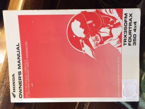 Honda trx350 owners manual trx 350 fm fourtrax 4x4