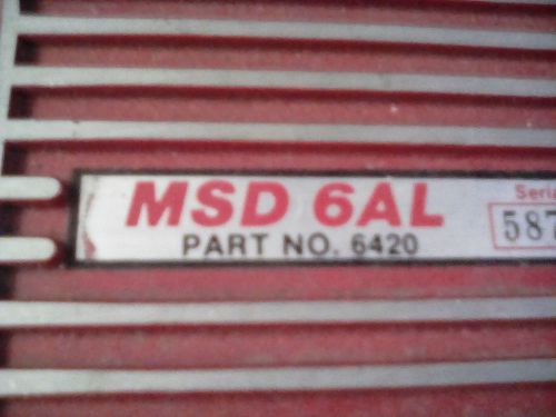 Msd 6 al ignition box part # 6420 used with coil an pills