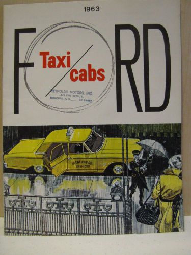 1963 63 ford taxi cab 300 fairlane sales brochure taxicab original fleet rare