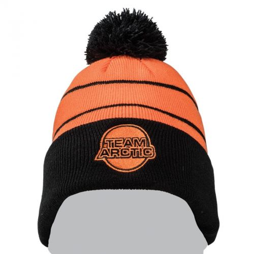 Arctic cat team arctic w/ pom knit 100% acrylic beanie - black orange - 5273-078