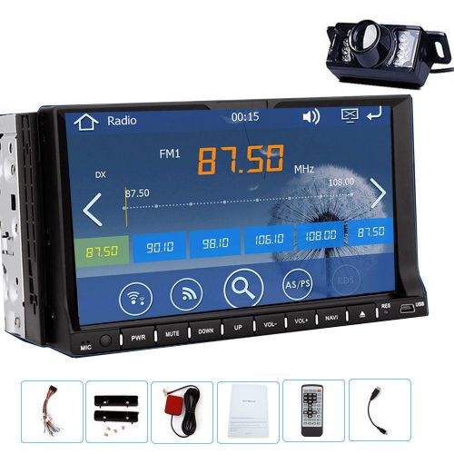 7&#034; hd slider screen car gps navi stereo dvd player bt radio audio+backup camera