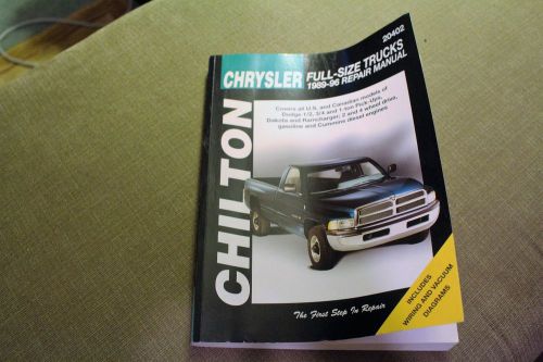 Chilton repair manual chrysler full size trucks 1989-96