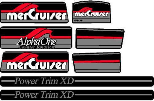 Mercruiser  alpha one gen. one counter rotation decals  w /gray rams sticker set