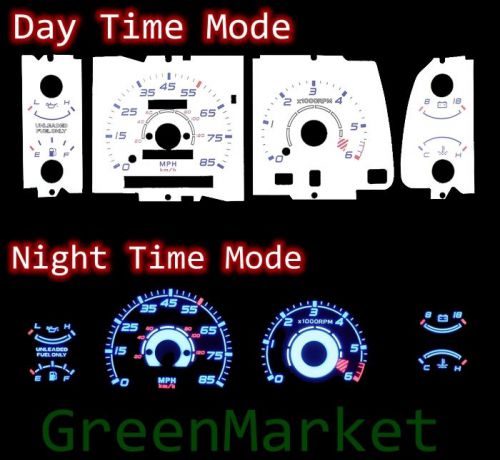 91-94 ford ranger w/ rpm white face blue indiglo glow gauges