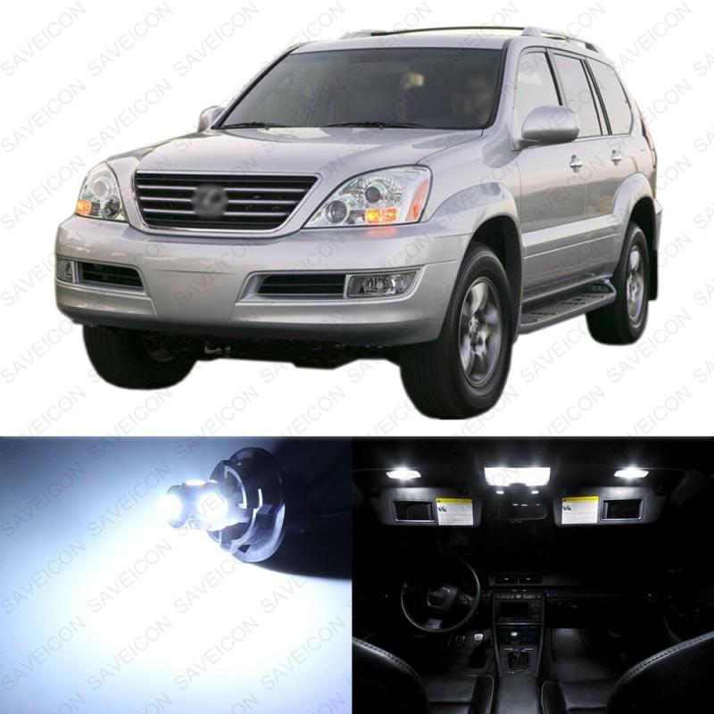 13 x xenon white led interior lights package for 2003 - 2009 lexus gx470