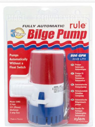 New rule 800 gph automatic boat bilge pump 12v dc model 20rs 3/4&#034; submersible