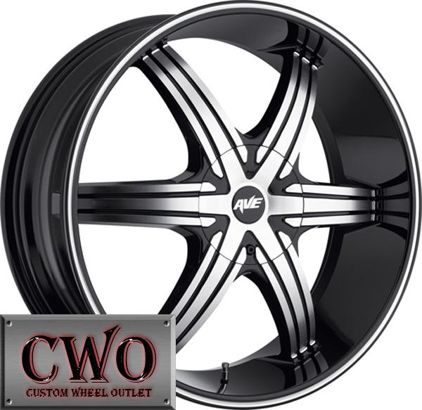 22 black avenue a606 wheels rims 6x135/6x139.7 6 lug expedition tahoe yukon