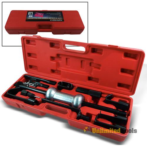 13pc dent puller auto body repair kit w/ 10lb slide hammer puller extractor case