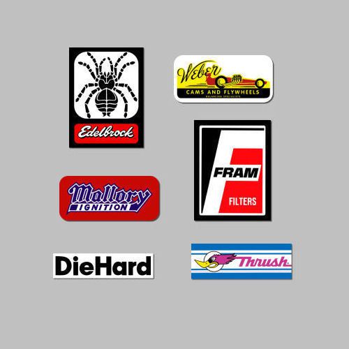 6 decals auto parts d-hard web mall e-brock thrush fram