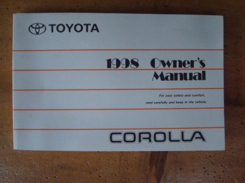 1998 toyota corolla owner&#039;s manual