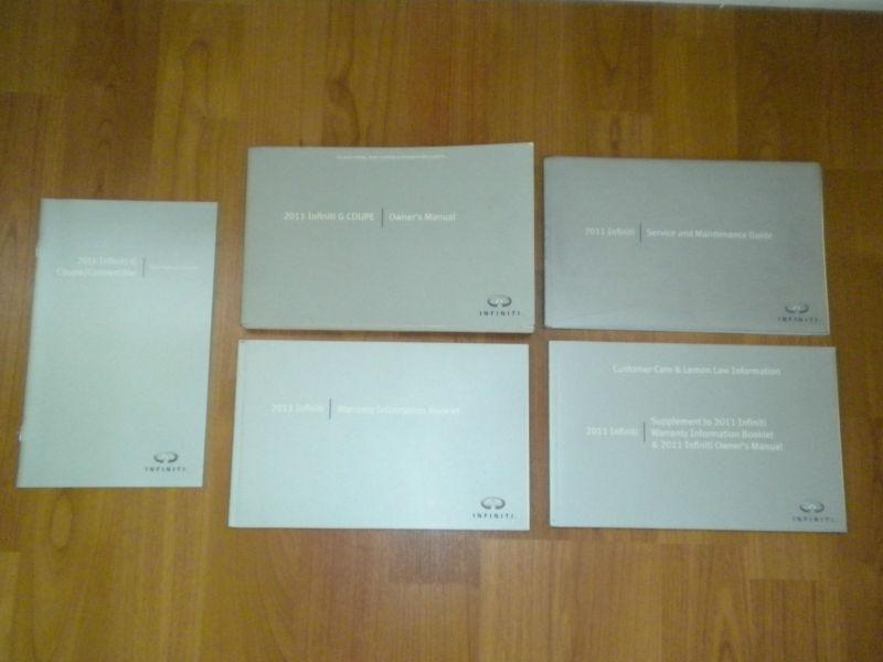 2011 infiniti g coupe/convertible owners manual package