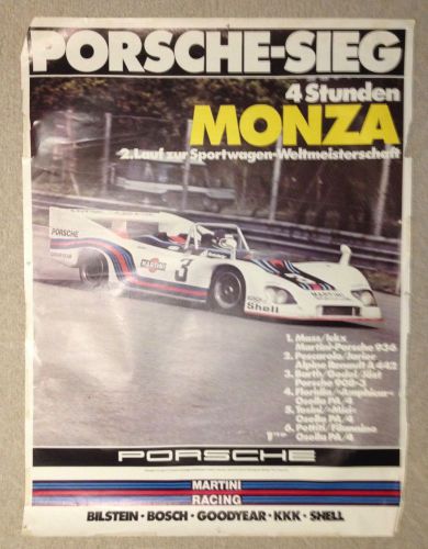 1976 original porsche 936 martini flaming sieg monza factory racing poster 911