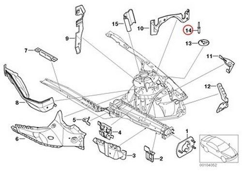 Bmw genuine rear bumper carrier front body bracket left blind rivet black e32 e3