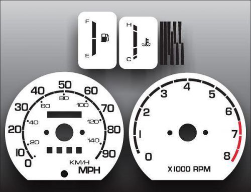 1986-1988 suzuki samurai tach round vent instrument cluster white face gauges