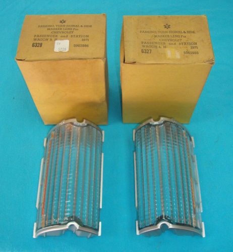 Pair of nos 1971 chevrolet caprice impala marker parking turn signal light lenes