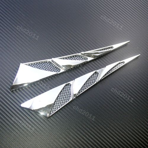 Car silver fender hood vent air flow grille decorative side cover for ford audi