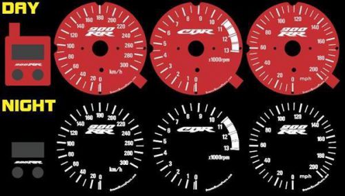 Honda cbr 900 rr 1998 1999 98 99 red face plasma glow gauges dials mph kmh