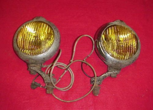 Vintage amber lens fog guide unity lights stands hot rat rod kustom lowrider