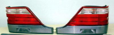 99 euro version w140 s600 clear/red taillights right + left brand new!