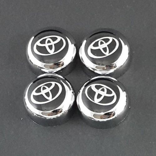 4pcs of set chrome bolt cover + toyota decal license plate frame screw cap car