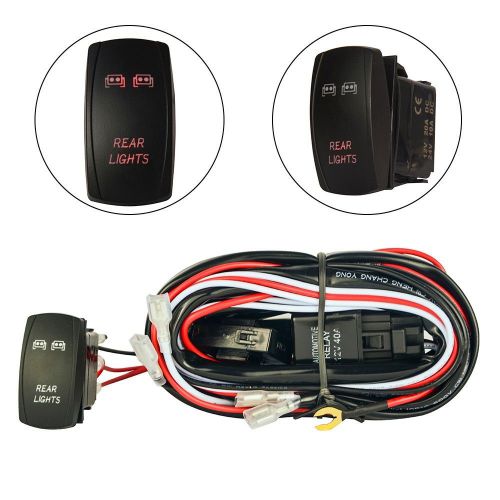 40a wiring harness relay fuse red switch on-off for 2 led rear fog light bar atv