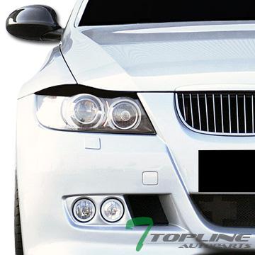 Euro blk head lights cover eyelids eyebrows trims 2005-2008 bmw e90 e91 3-series