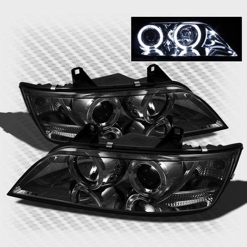 Smoked 1996-2002 bmw z3 twin halo projector headlights smoke head lights pair