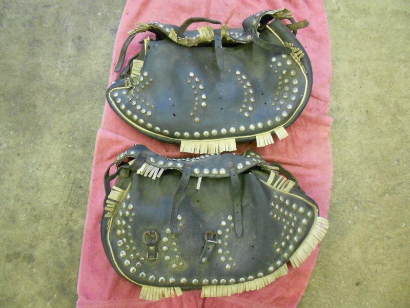 Old vintage antique harley knucklehead indian buco saddlebags bag