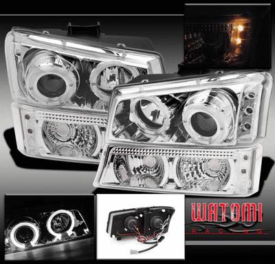 03-06 silverado pickup halo projector headlights+bumper