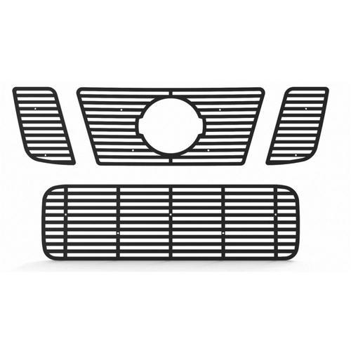 Nissan titan 08-12 black horizontal billet front metal grille trim cover insert