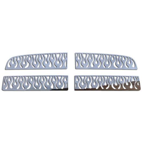 Dodge ram 09-12 stainless vertical flame front metal grille trim cover insert