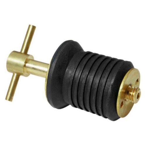 Attwood 7526a7 - 1&#034; d brass t-handle drain plug w/o chain