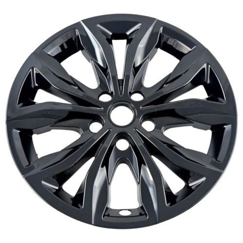 Gloss black snap-on 17&#034; wheel skin set fits 19-24 chevy malibu