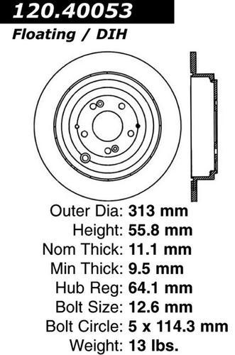 Centric 120.40053 rear brake rotor/disc-premium rotor-preferred