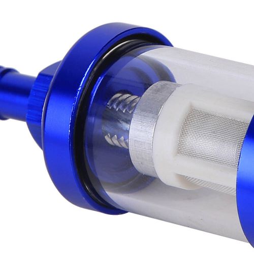 Motorcycle inline gas fuel filter reusable 5/16&#034; 8mm universal for yamaha blue