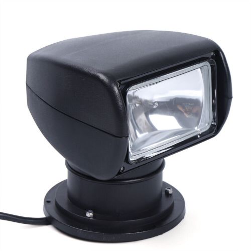 12v 100w boat remote control spotlight marine truck car searchlight black w/bulb